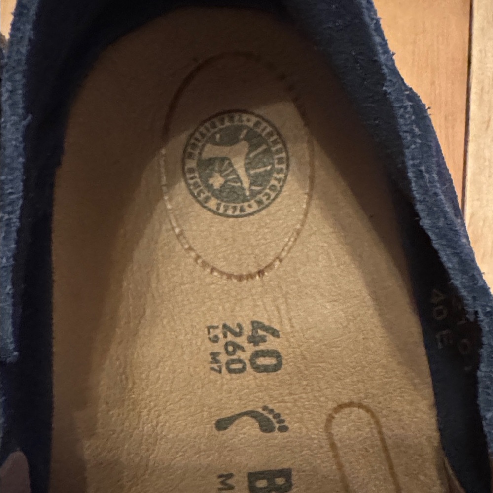 Birkenstock Callan suede leather slip ons, Navy size 40, 9-9.5, EUC - Picture 2 of 6